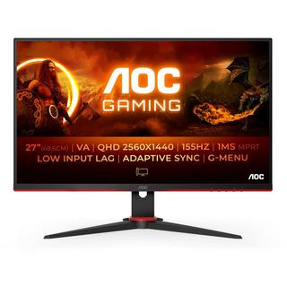 AOC  G2 Q27G2EBK Computerbildschirm 68,6 cm (27") 2560 x 1440 Pixel Quad HD Schwarz, Rot 