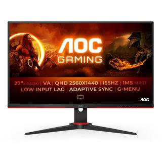 AOC  G2 Q27G2E/BK Monitor PC 68,6 cm (27") 2560 x 1440 Pixel Quad HD Nero, Rosso 