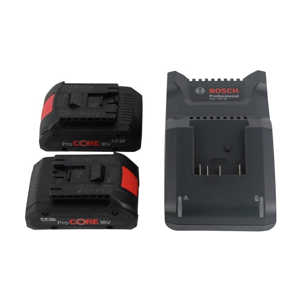 Bosch Professional  Kit batteries et chargeur ProCORE18V 4.0Ah + GAL 18V-40 Professional 