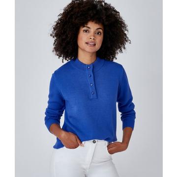 Pull col montant, maille jersey souple.