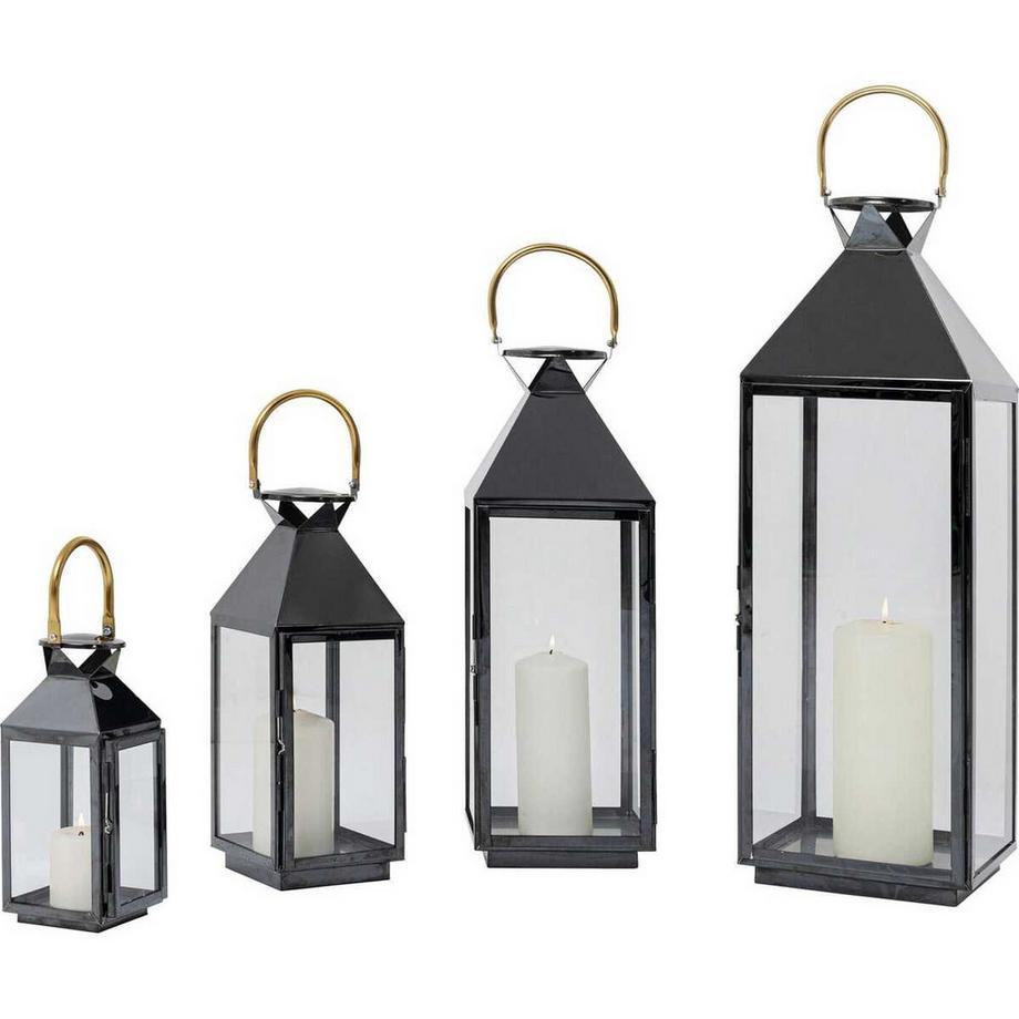 KARE Design Lanterne Giardino noir or (set de 4)  