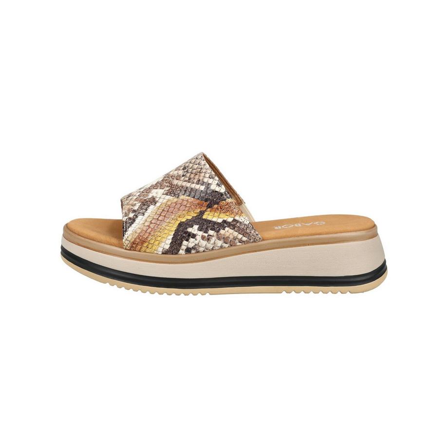 Gabor Schlangenmuster Plateau Slide Sandalen  