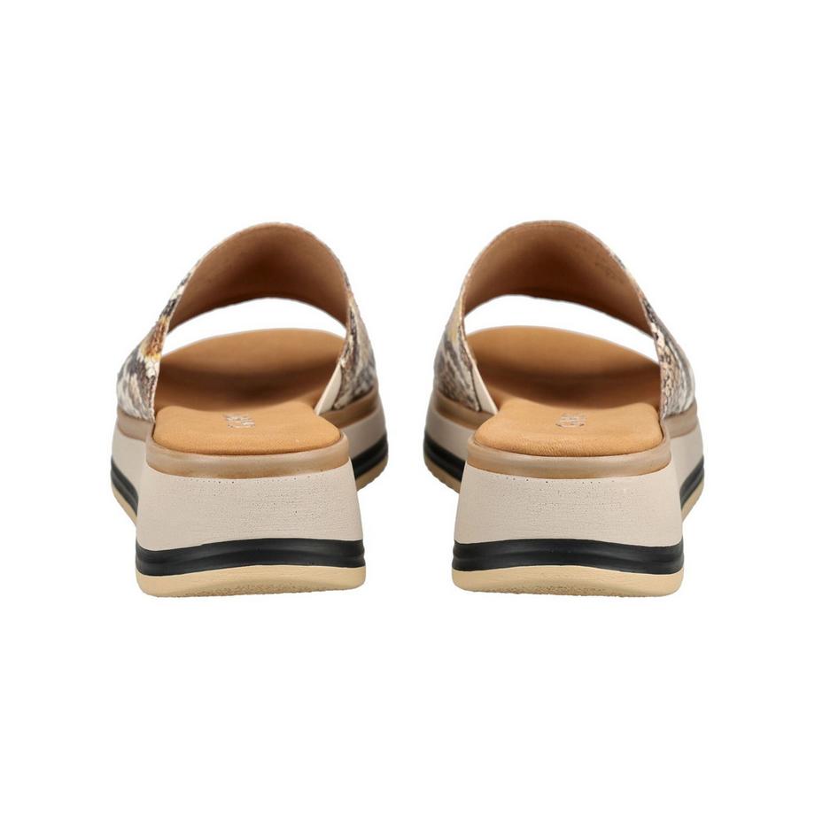 Gabor Schlangenmuster Plateau Slide Sandalen  