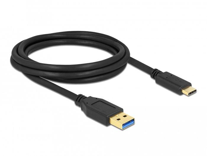 DeLock  84004 USB Kabel 2 m USB 3.2 Gen 1 (3.1 Gen 1) USB A USB C Schwarz 