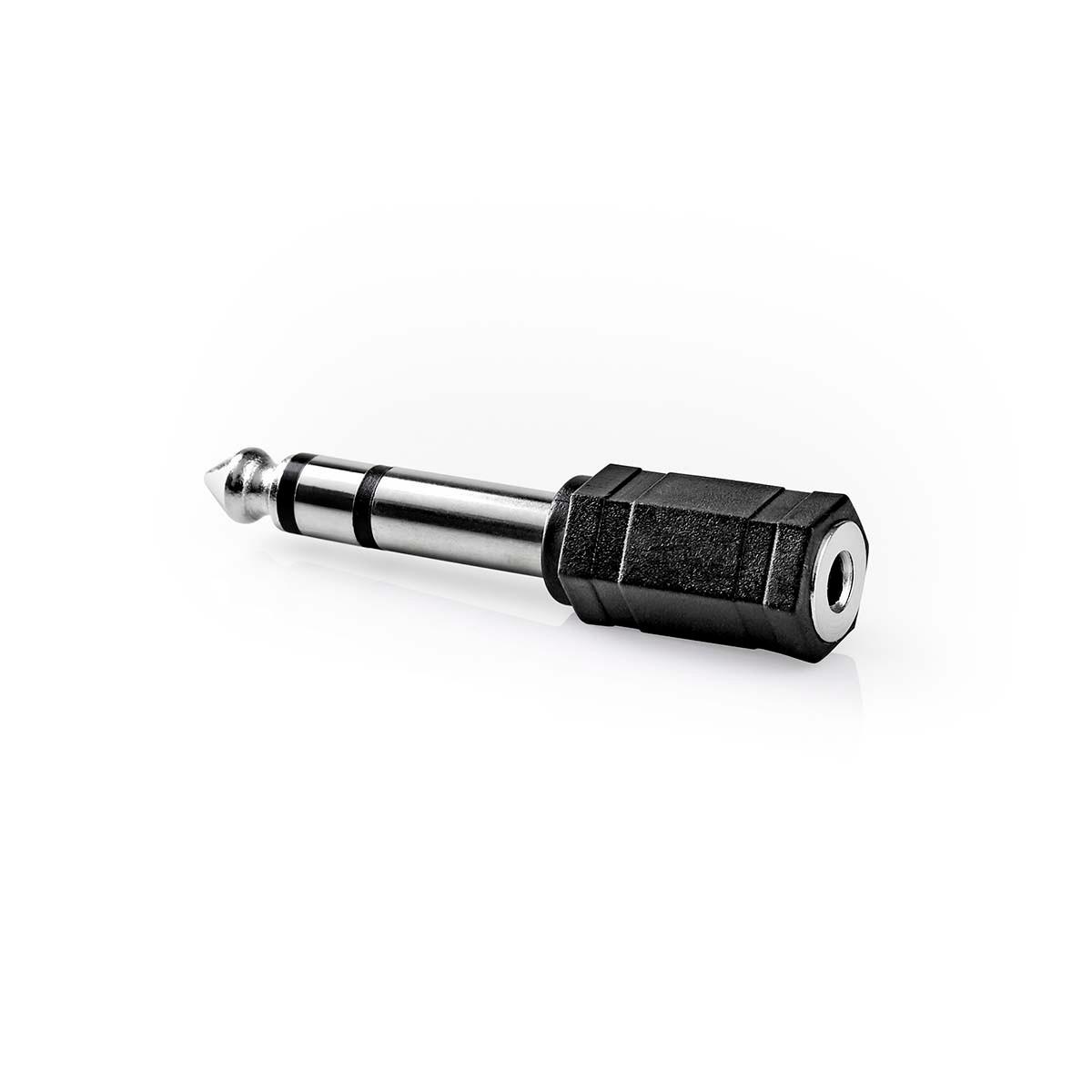 Nedis  Adaptateur audio stéréo | 6,35 mm Hane | 3,5 mm Hona | Nickel Platerad | Rak | ABS | Svart | 1 st. | Verrouillage 