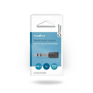 Nedis  Stereo Audio Adapter | 6,35 mm Hane | 3,5 mm Hona | Nickel Platerad | Rak | ABS | Svart | 1 st. | Schloss 