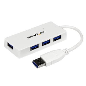 4 Port USB 3.0 SuperSpeed Mini Hub - 5Gbps - Weiß