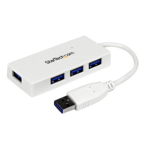 STARTECH.COM  Hub USB 3.0 à 4 ports avec câble intégré - 5Gbps - Blanc 