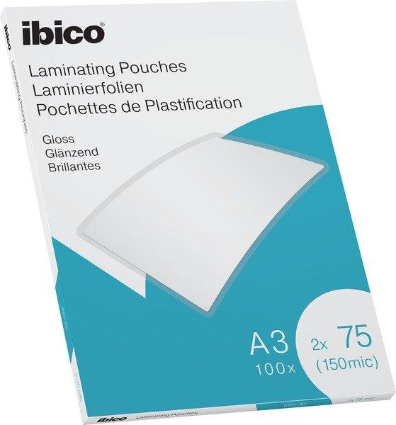 Image of Ibico IBICO Laminiertasche A3 627319 glanz, 75my 100 Stk - 100Stück