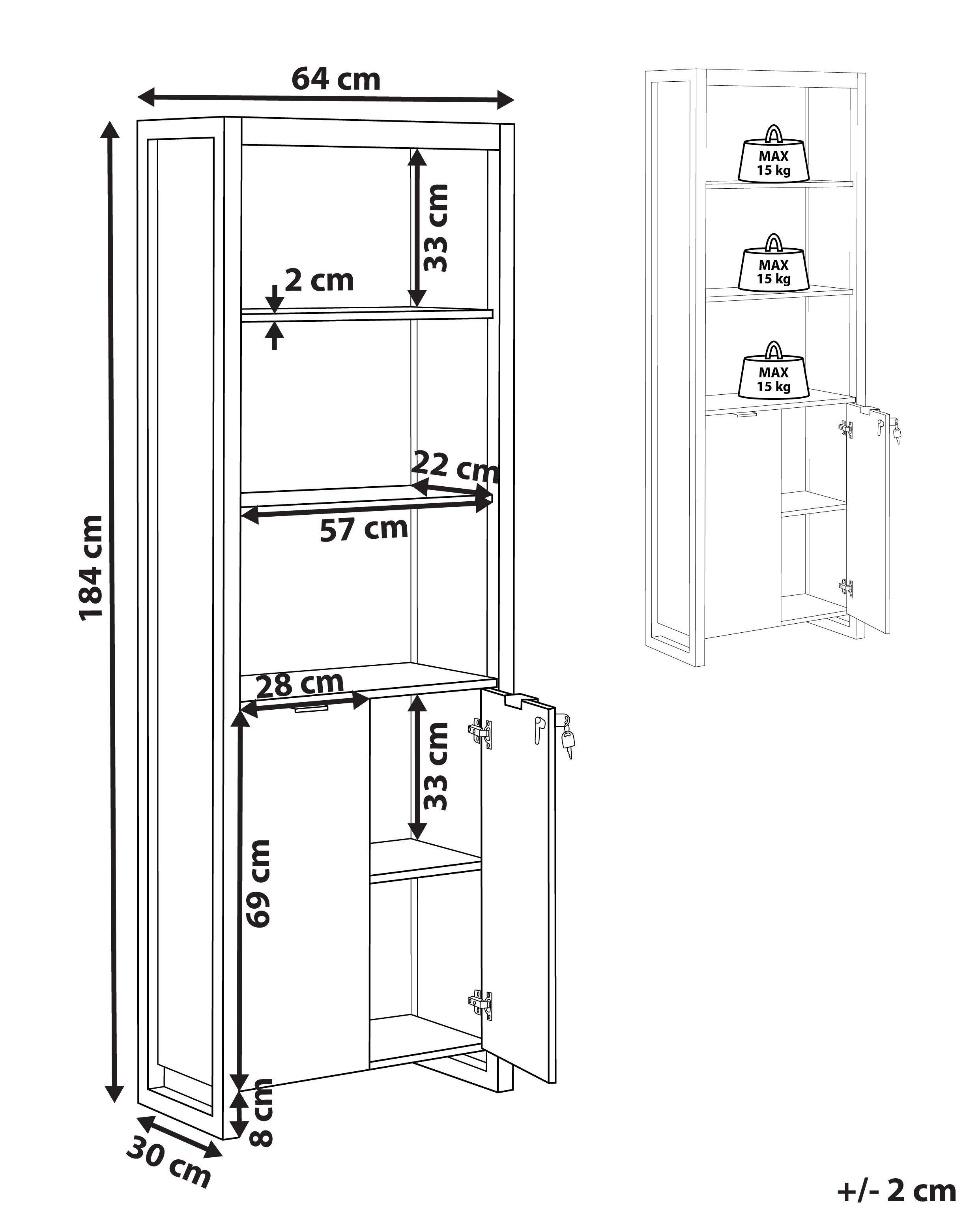 Beliani Etagère en Panneau de particules de bois Moderne JOHNSON  