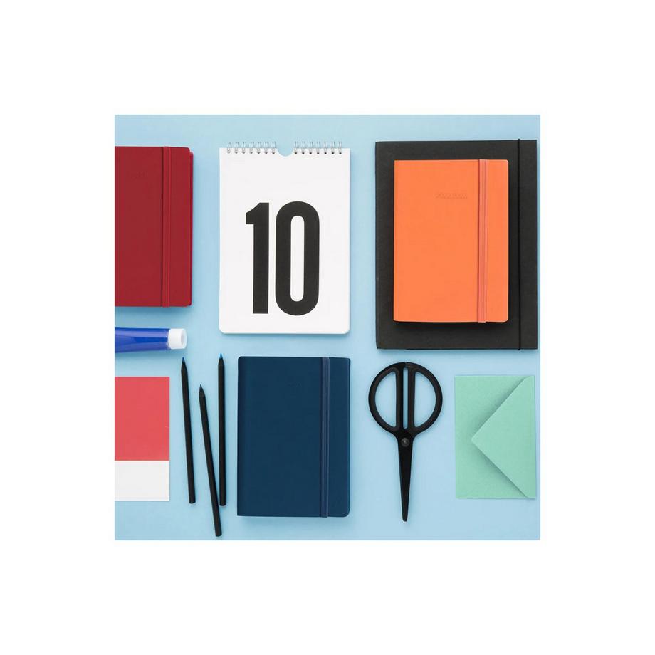 QUO-VADIS Quo Vadis - Terminkalender - 2025 - Daily 21 - Tageskalender - Mehrsprachig - Silk - Schwarz - Jan/Dez - 13x21 cm - Clairefontaine-P apier Elfenbein - Hergestellt in Frankreich  