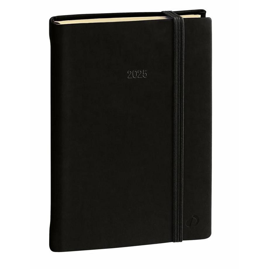 Quo Vadis - Agenda - 2025 - Daily 21 - Journalier - Multilingue - Silk - Noir - 12 mois de janvier à décembre - 13x21 cm - Papier Clairefontaine ivoire - Fabrication française