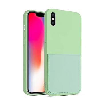 Silikon Case mit Kartenfach iPhone X  XS - Green