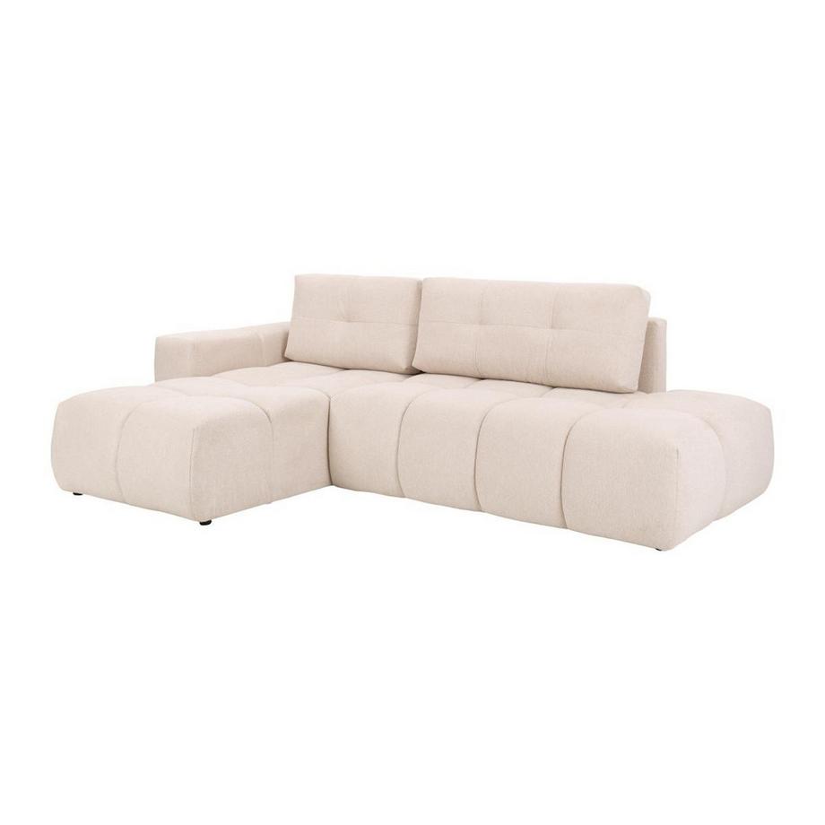 Vente-unique Ecksofa mit Schlaffunktion - Ecke links - Stoff - Beige - TRIMALDI  