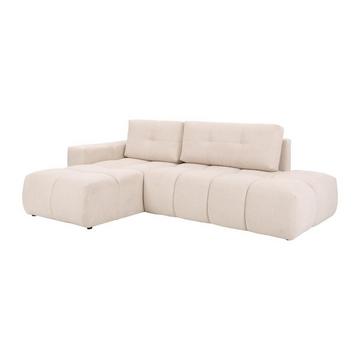 Ecksofa mit Schlaffunktion - Ecke links - Stoff - Beige - TRIMALDI