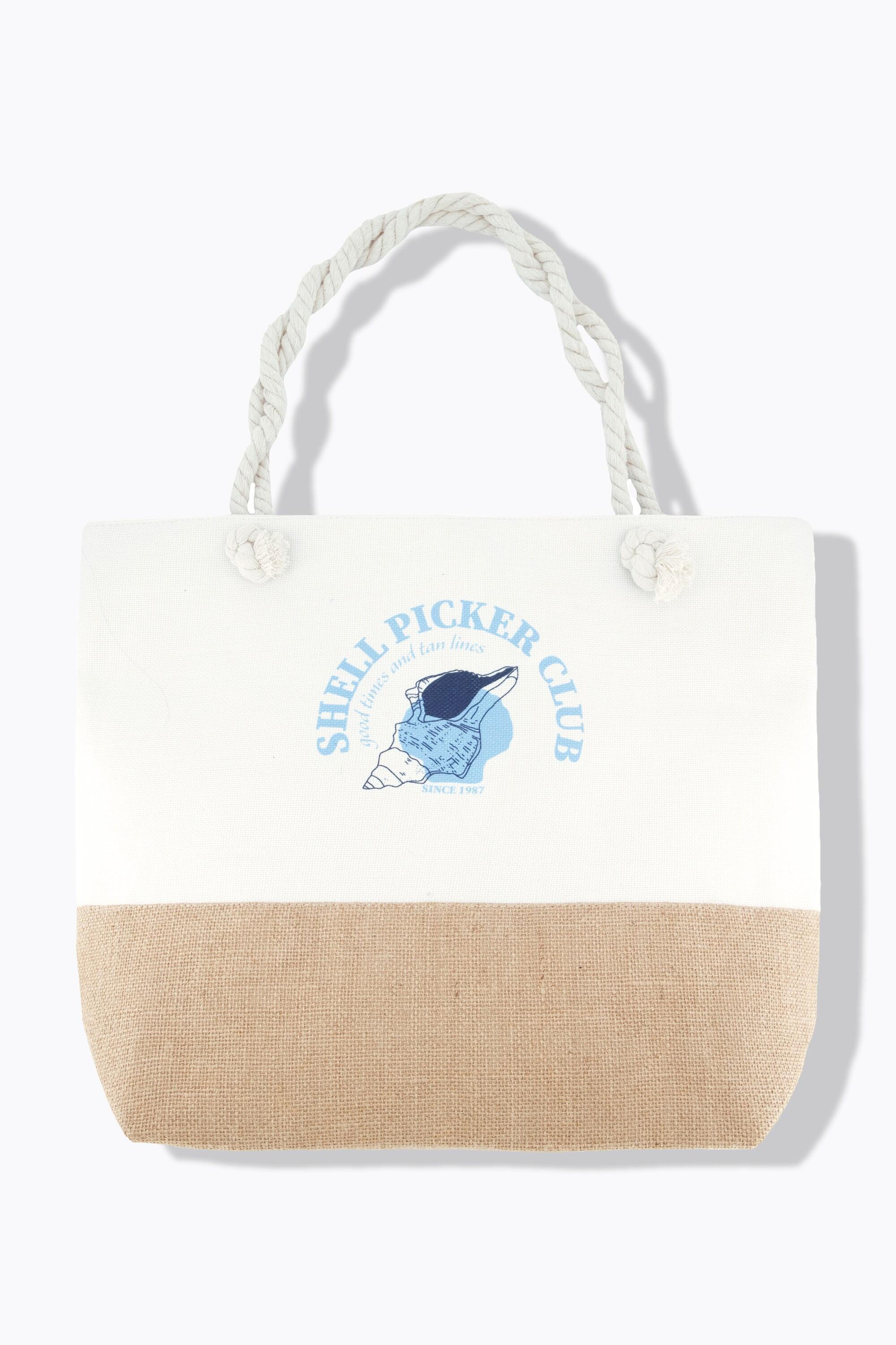 Ulla Popken Grosse Muschel Strandtasche Seilhenkel  