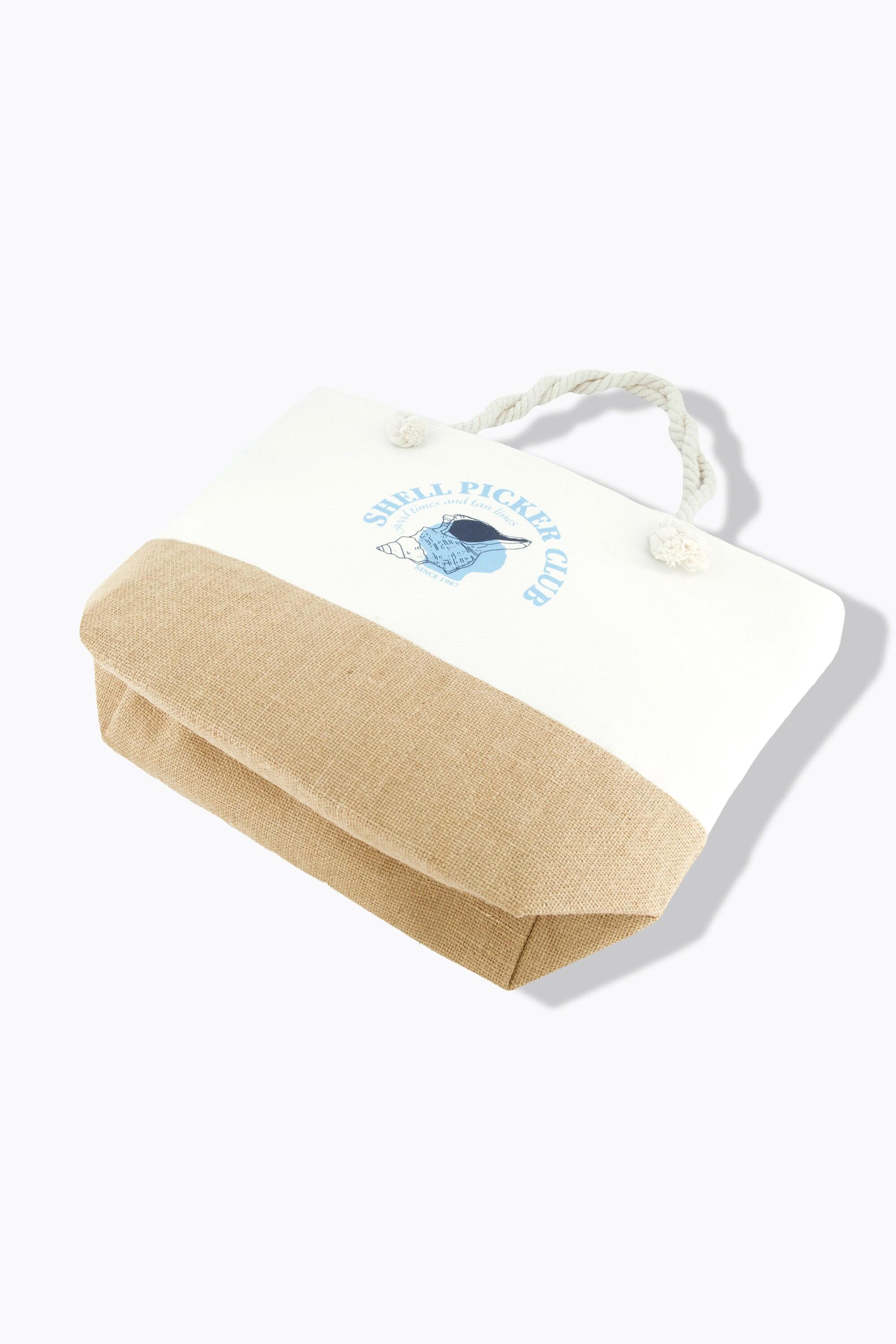 Ulla Popken Grosse Muschel Strandtasche Seilhenkel  