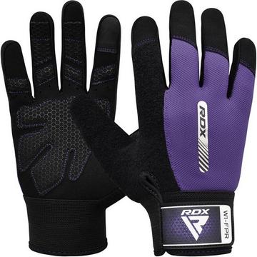 GYM WEIGHT LIFTING GLOVES W1 FULL PURPLE PLUS-L