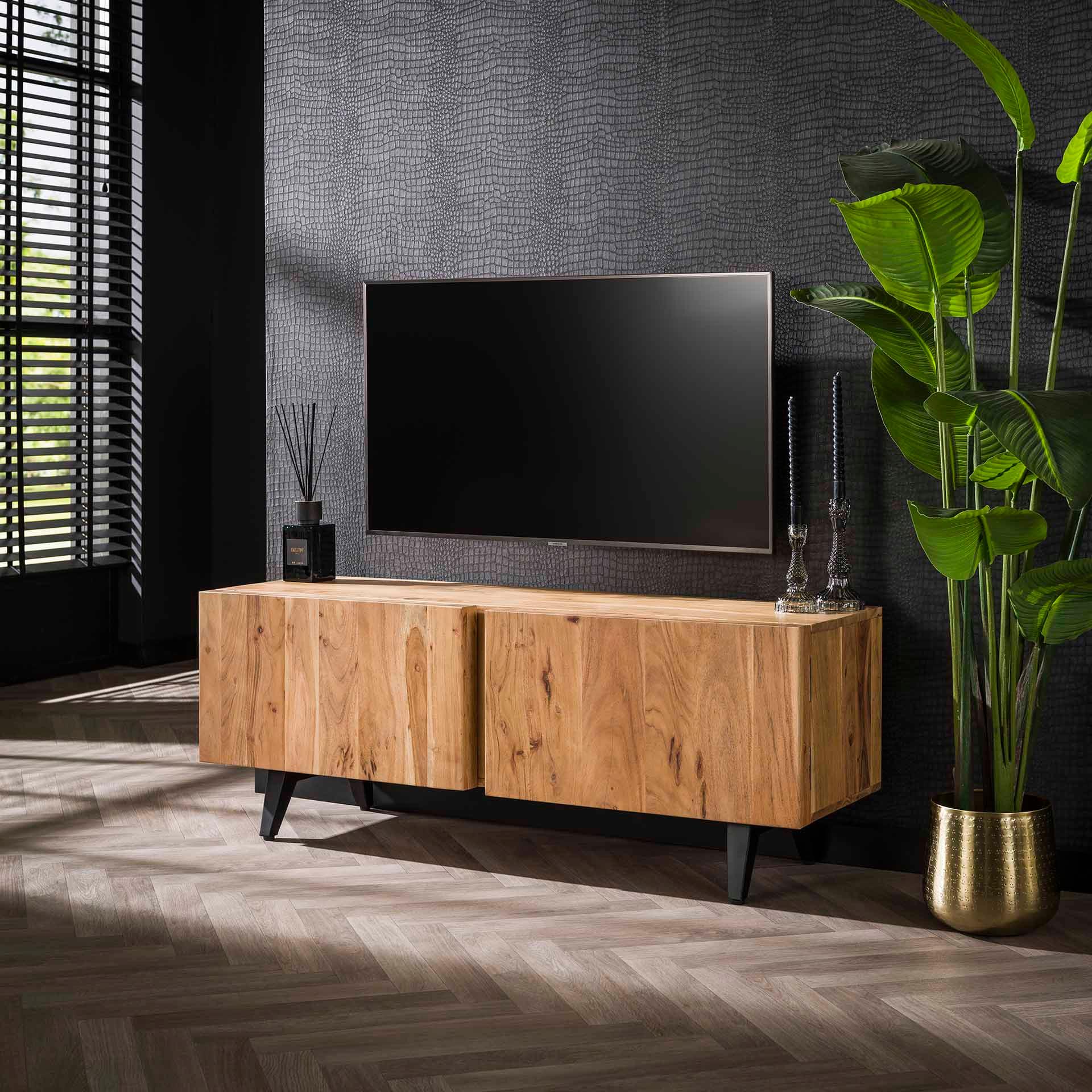 mutoni Blocco porta TV acacia naturale 135  