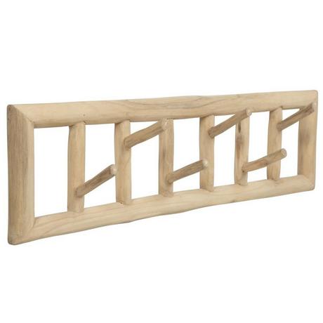 Vente-unique Sospensione 6 ganci L70 x P11 x H20 cm in Legno di Teak Naturale - LIPALIA  