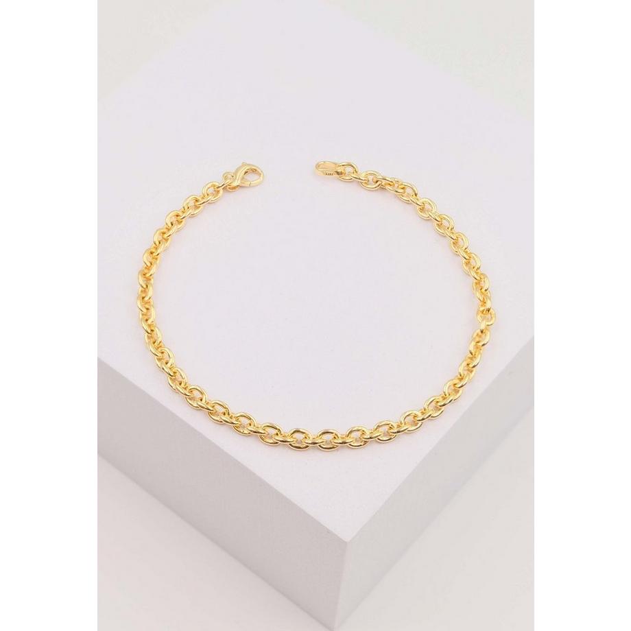 MUAU Schmuck  Bracelet rond d'forçat en or jaune 375, 19cm, 4mm 