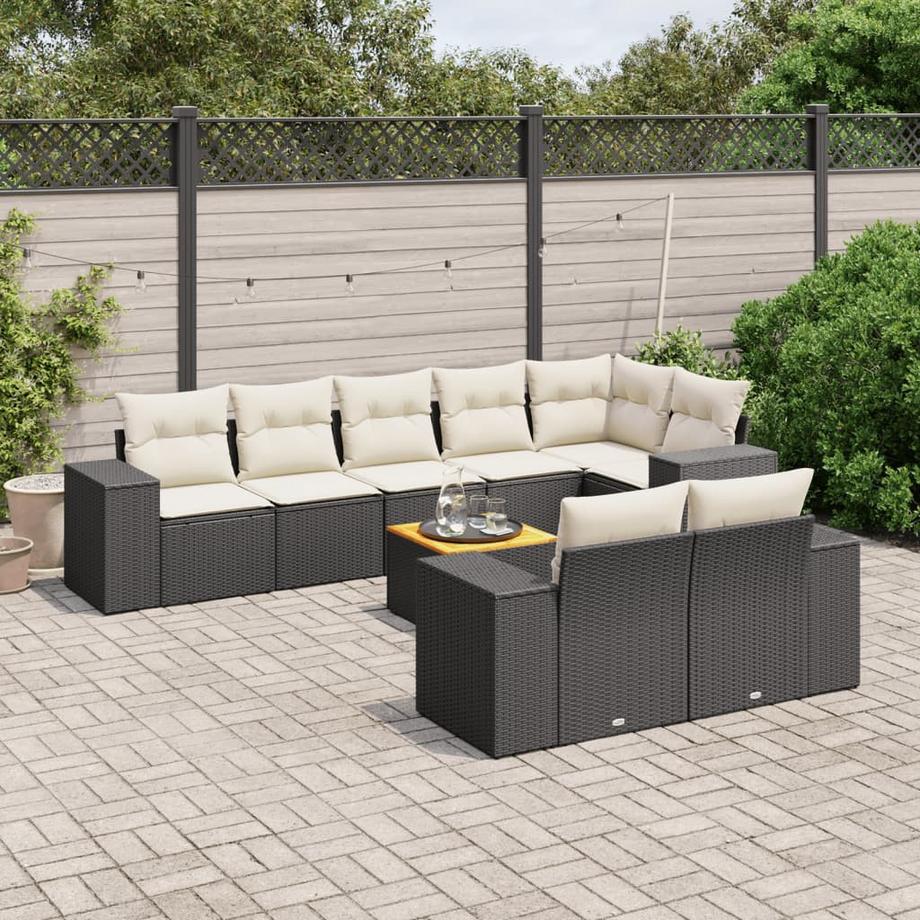 VidaXL set divano da giardino Polirattan  
