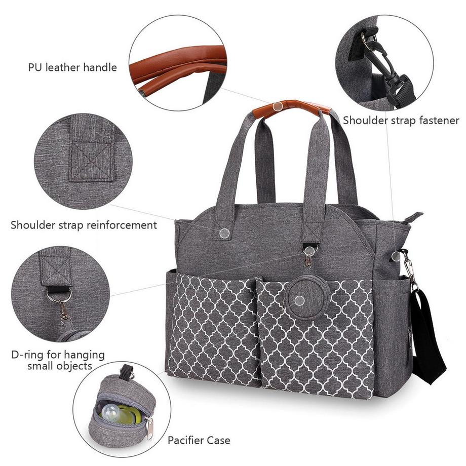 Only-bags.store Borsa per Pannolini da Viaggio con 13 Tasche  