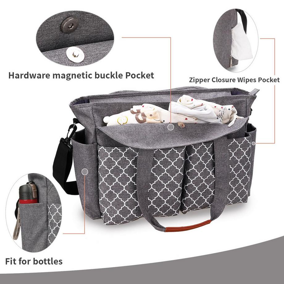 Only-bags.store Borsa per Pannolini da Viaggio con 13 Tasche  