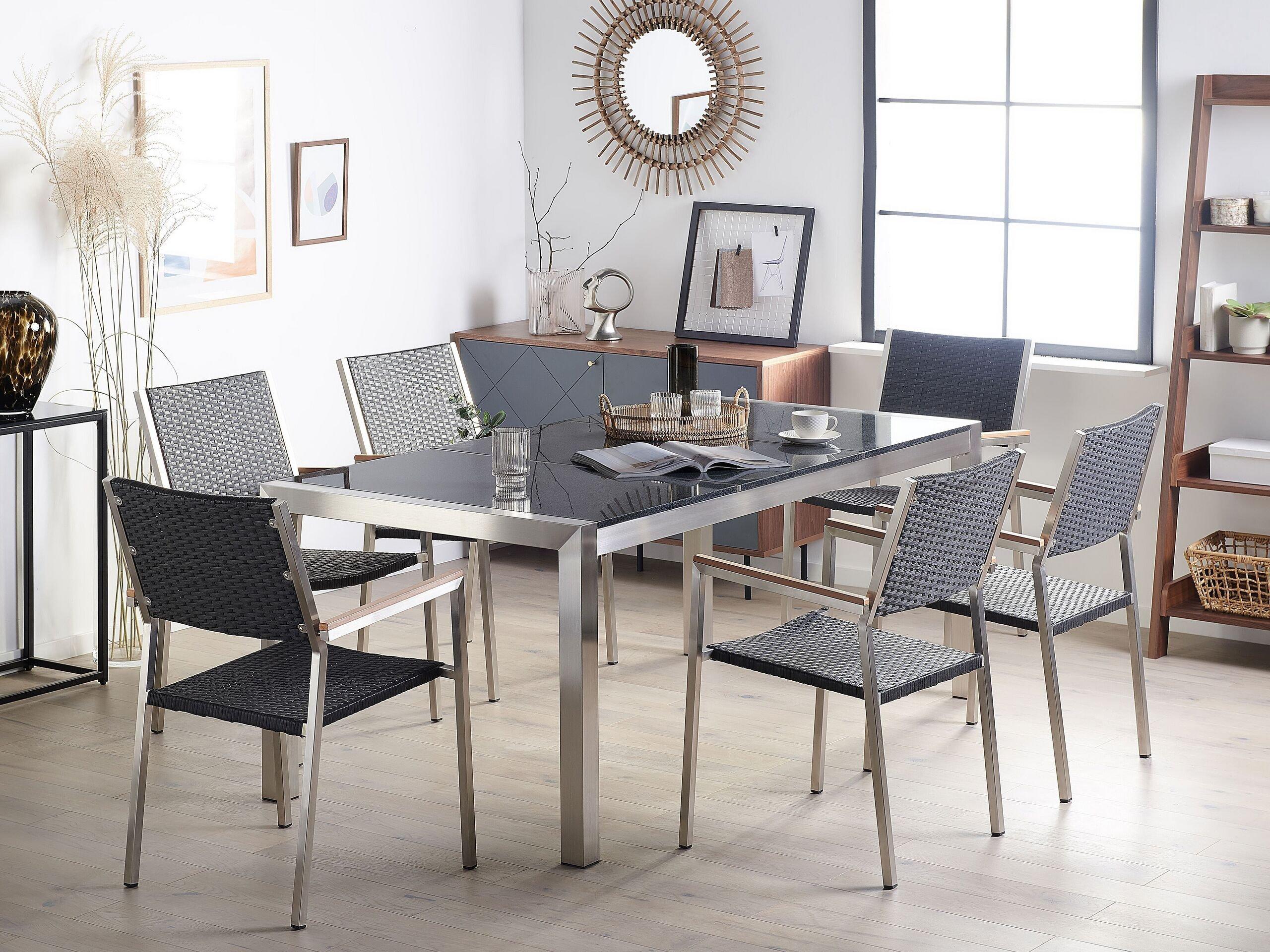 Beliani Tavolo da pranzo da giardino en Granito Industriale GROSSETO  