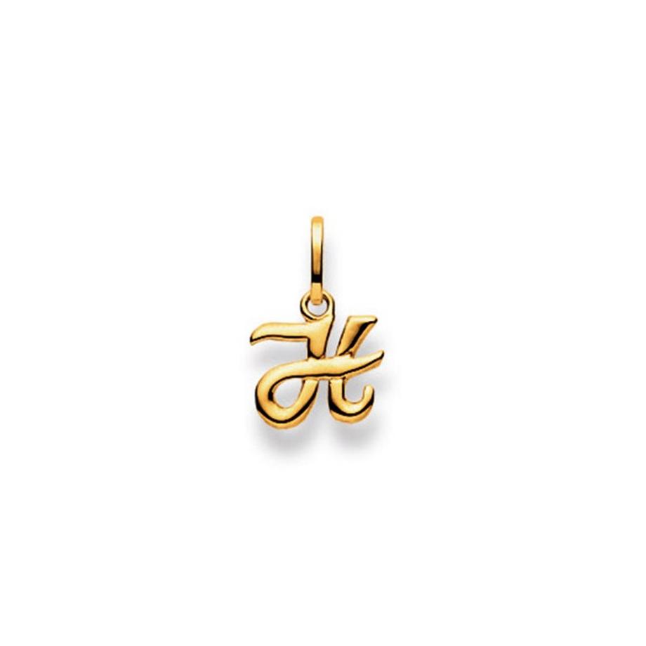 Pendentif lettre H or jaune 750, 15 x 9mm