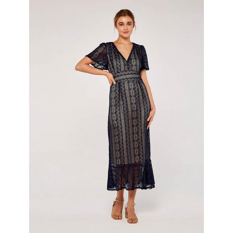 APRICOT Robe Midi Dentelle Encolure V  