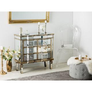 Beliani Commode à 6 tiroirs en Verre Glamour MOZELA  