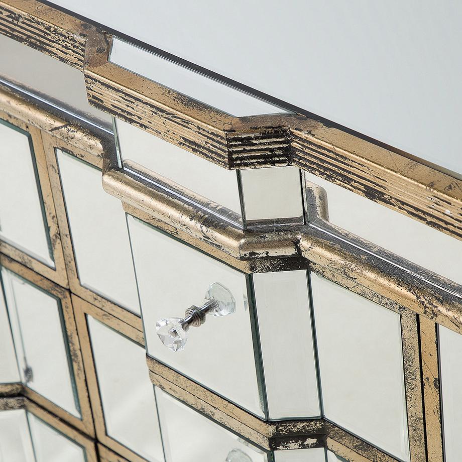 Beliani Cassettiera a 6 cassetti en Vetro Glamour MOZELA  