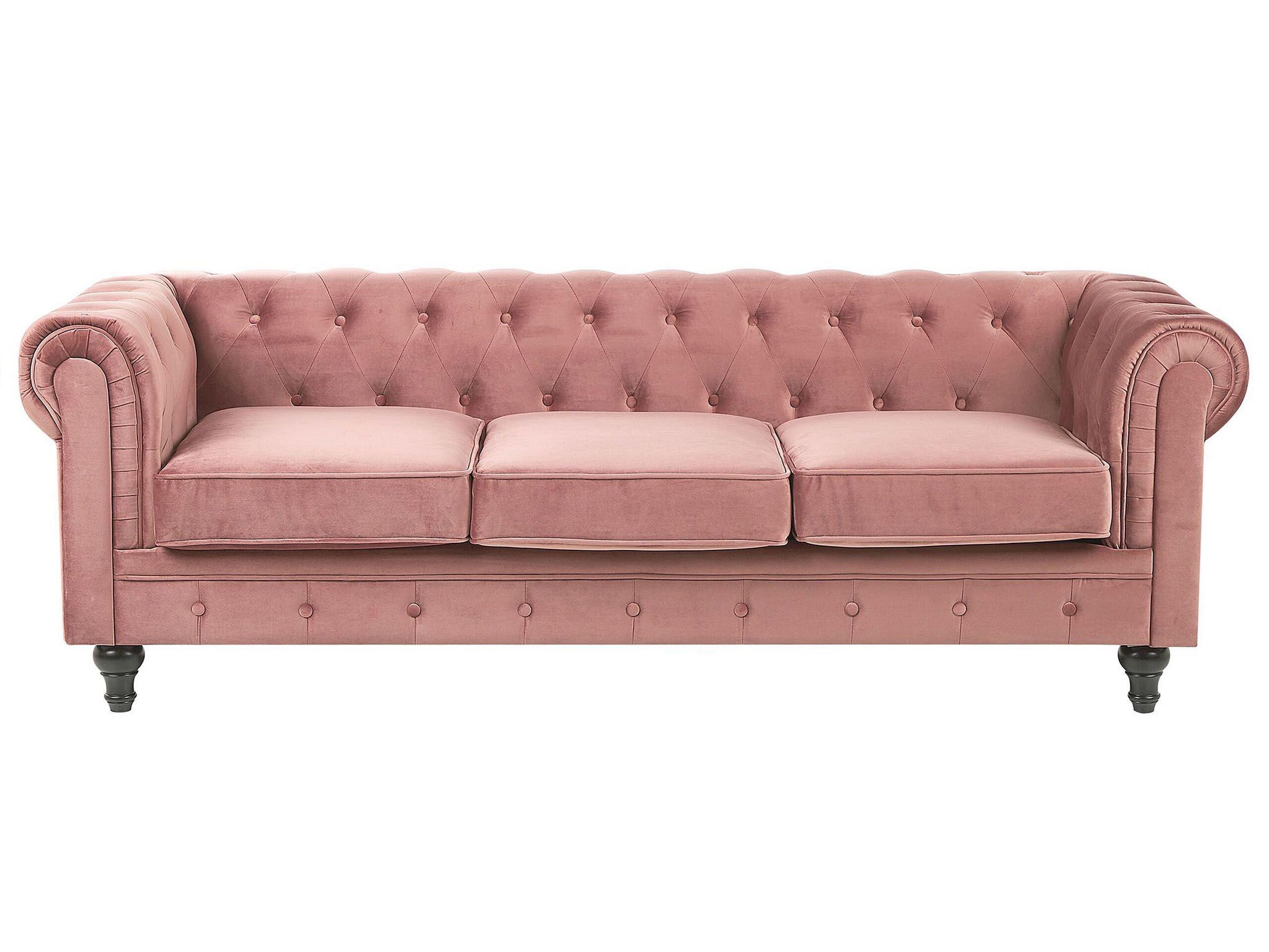 Beliani Wohnzimmer Set aus Samtstoff Glamourös CHESTERFIELD  