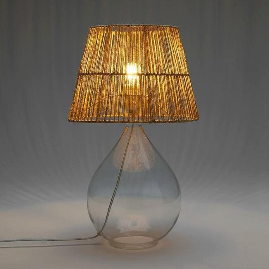 La Redoute Intérieurs Lampe à poser verre et chanvre  