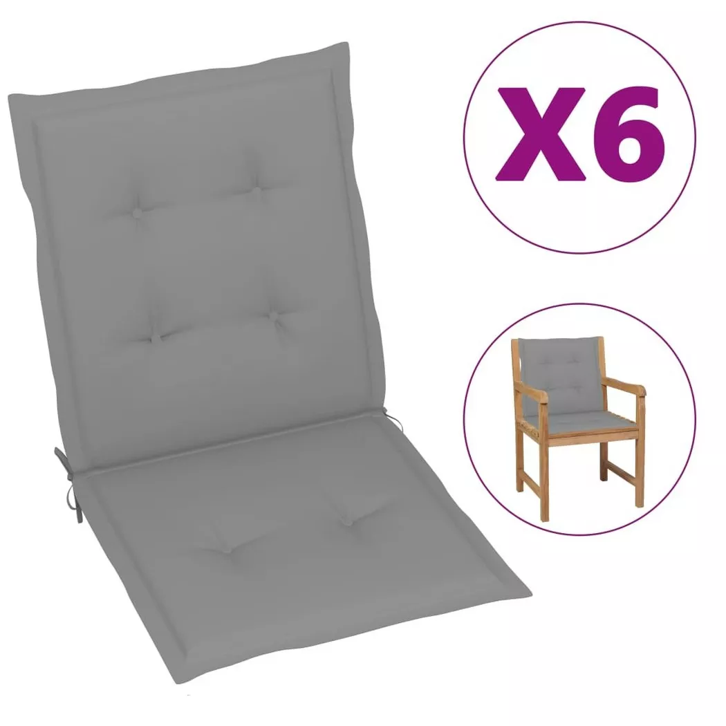 vidaXL Tuinstoelkussens 6 st oxford stof grijs314132