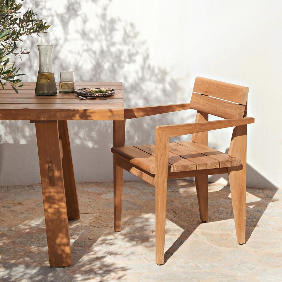 AM.PM Fauteuil de table de jardin en teck massif  