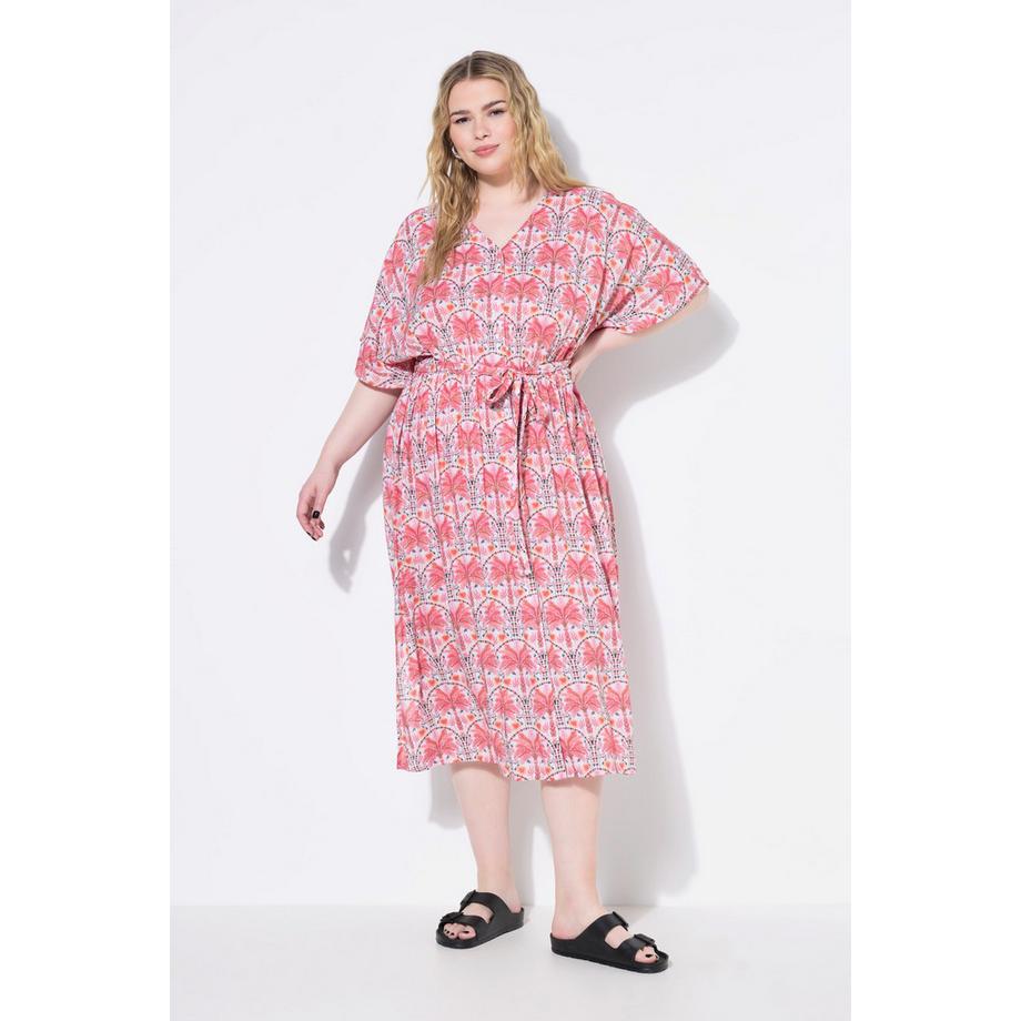 Studio Untold Robe Kaftan Coupe Évasée Longueur Midi Ceinture à Nouer  