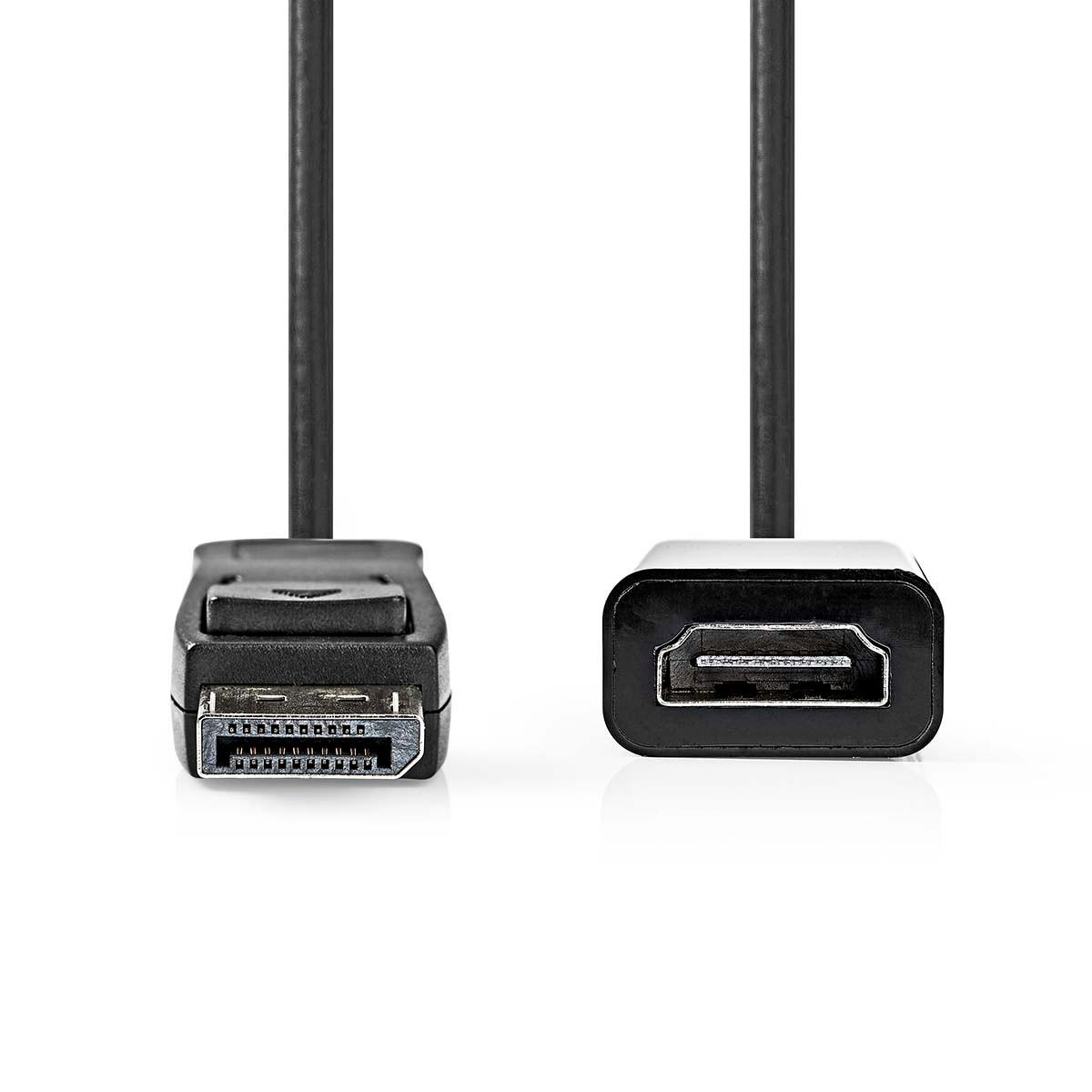 Nedis  Câble Displayport | DisplayPort Male | HDMI™ Output | 4K@30Hz | Nickel Plated | 0.20m | Round | PVC | Black | Boxes 