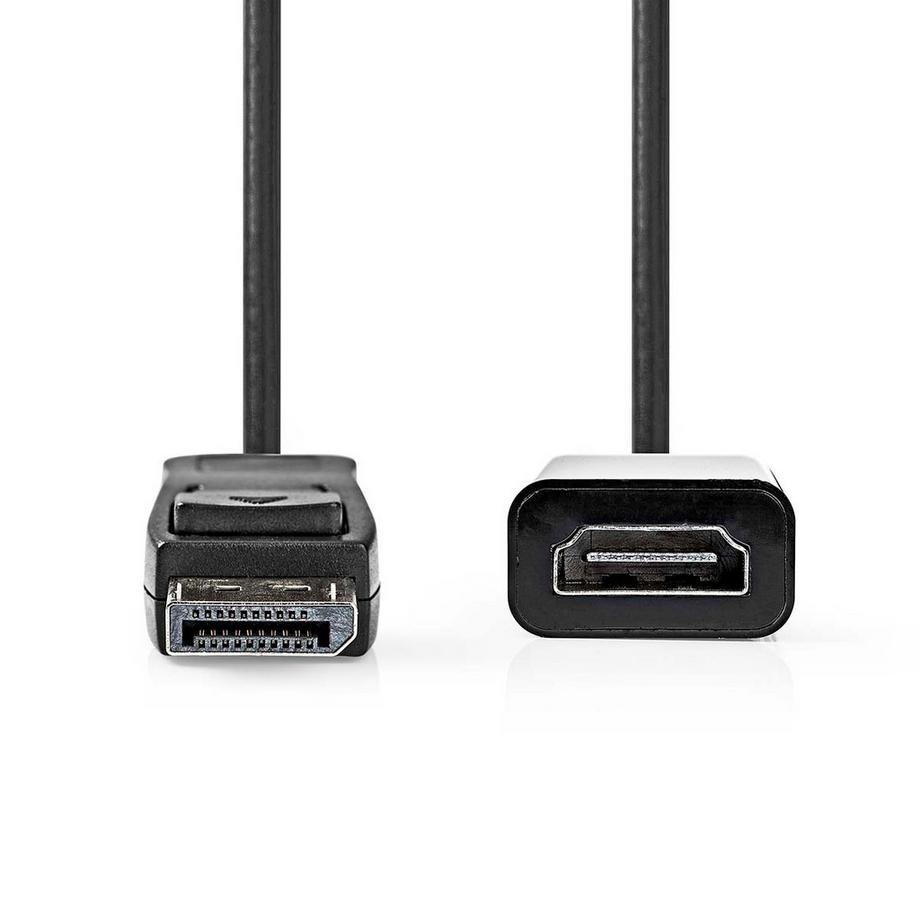 Nedis  Câble Displayport | DisplayPort Male | HDMI™ Output | 4K@30Hz | Nickel Plated | 0.20m | Round | PVC | Black | Boxes 