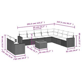 VidaXL Garten sofagarnitur poly-rattan  