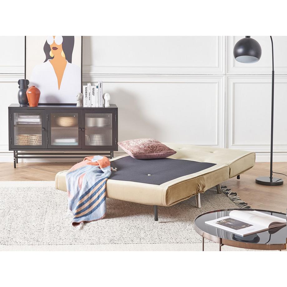 Beliani Canapé-lit en Velours Moderne FARRIS  