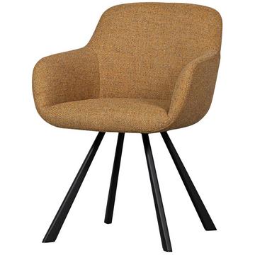 Fauteuil Juno en tissu tissé curry mélangé