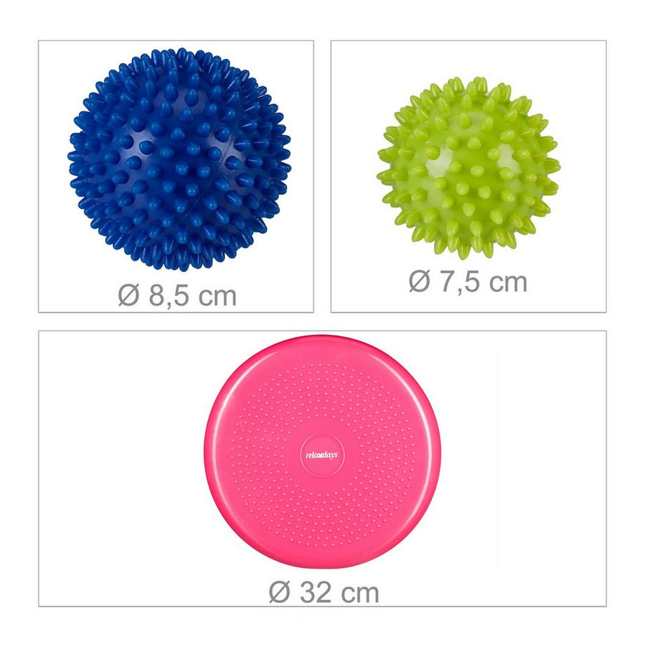 B2X  Coussin d'équilibre avec 2 balles de massage 