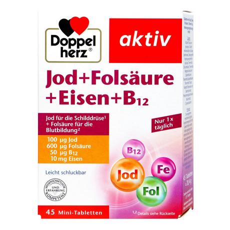 Doppelherz  Doppelherz Jod Folsäure Eisen B12 