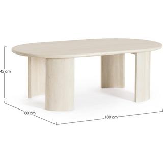 mutoni Table d'appoint Orlando ovale nature 130x80  