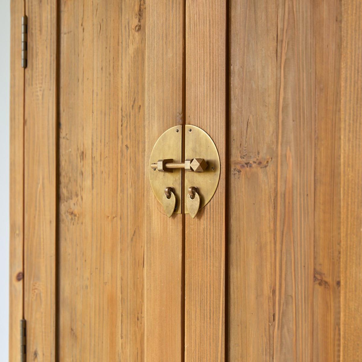 Tikamoon Armoire de rangement en pin massif recyclé Naturel Yuki  