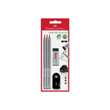 FABER-CASTELL Bleistift Grip 2001 217079 silber/schwarz 3 Stück