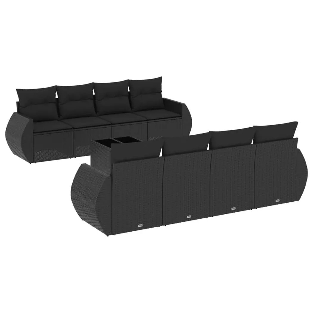 VidaXL - Garten sofagarnitur poly-rattan, One Size, Schwarz