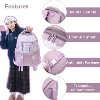 Only-bags.store Schulrucksack Schultaschen für Teenager Wasserdichter Rucksack Leichte Schulranzen für Schulgeschenke, ästhetische Schultasche mit mehreren Taschen  